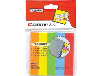 齊心（D6015）指示標(biāo)簽五色貼紙76MM*15MM(吊裝袋)